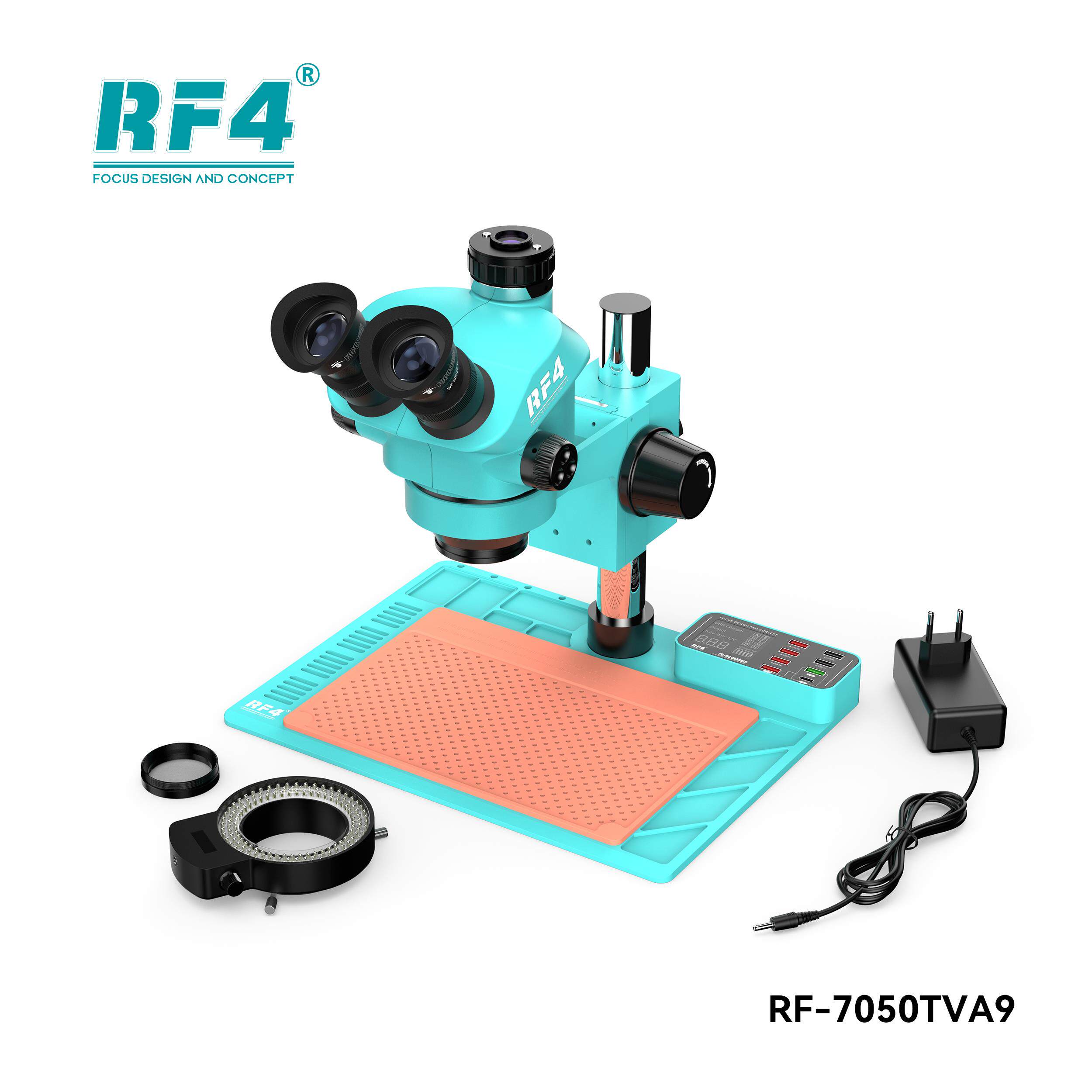 RF4高清显微目镜连续变焦手机维修主板电路板智能插座高清显微镜