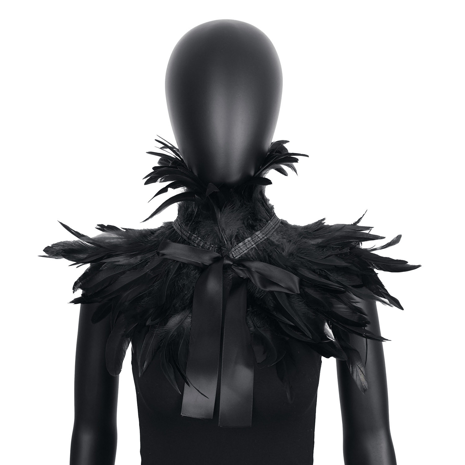 欧美化装舞会派对羽毛围脖披肩斗篷坎肩假领子服饰Feather shawl图片