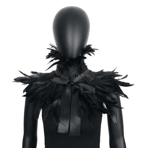 欧美化装舞会派对羽毛围脖披肩斗篷坎肩假领子服饰Feather shawl