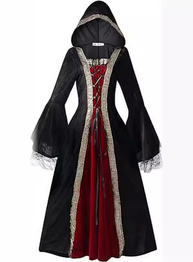 欧美女式中世纪文艺复兴时期加大码中世纪角色扮演连衣裙dress女