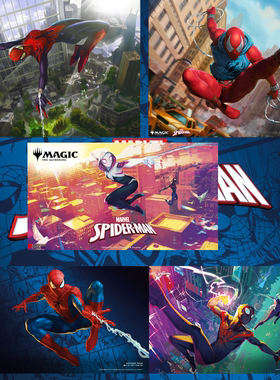 万智牌MTG spiderman playmat蜘蛛侠卡垫卡牌单人牌垫diy复刻