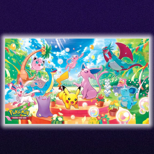 卡垫宝可梦单人牌垫diy美版30周年伊布upc ptcg playmat