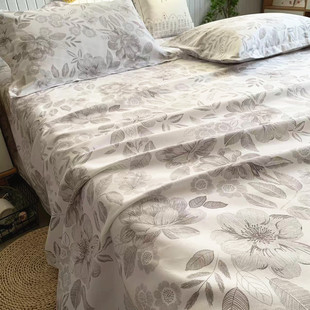 高档加厚纯棉老粗布床单三件套不起球不易皱榻榻米农村大炕单床笠