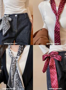 布艺波点腰果花丝巾项链配饰波