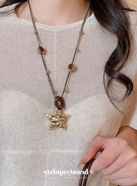 花朵镶钻时尚项链海星轻奢项饰