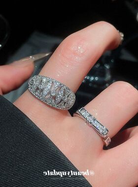 电镀锆石食指百搭时尚真金蝴蝶结戒轻奢指环高级感戒指18k女开口