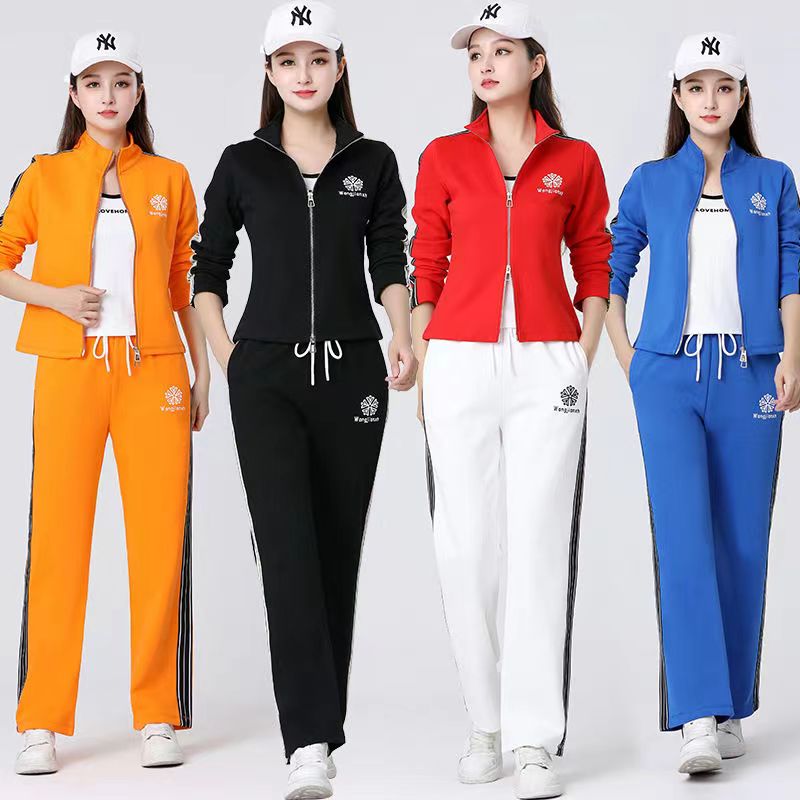 秋冬加厚广场舞服装长袖外套休闲宽松大码套装运动健身抖音舞蹈衣