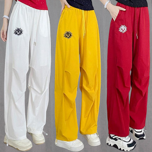 夏季广场舞裤子薄款宽松爵士嘻哈跳舞长裤伞兵街舞跳鬼步舞蹈裤女