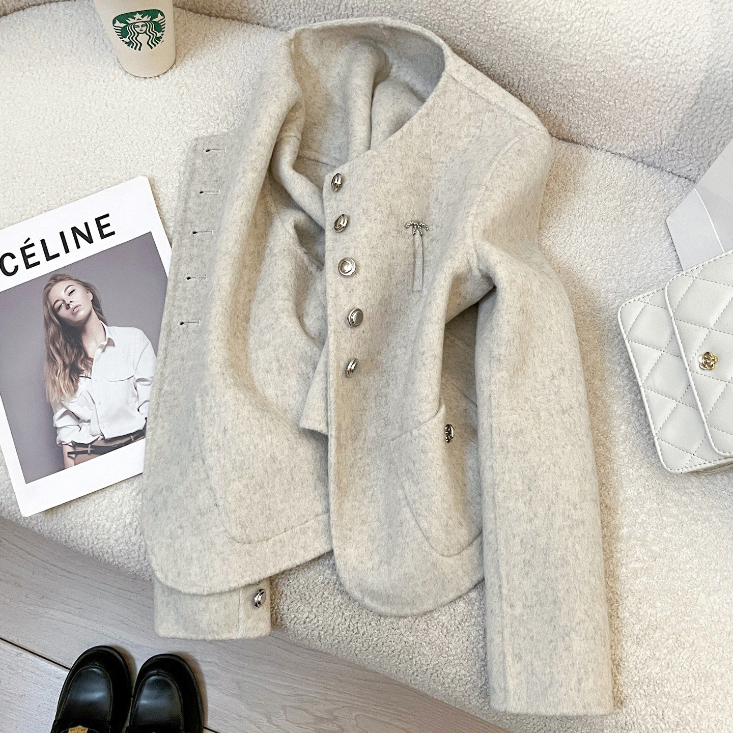 今年流行特惠燕麦色小香风双面呢羊毛外套女2026早春新款高级韩系,女装/女士精品,短外套,淘宝优惠券,粉丝福利购,淘宝优惠卷