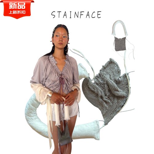 STAINFACE雀斑脸小众设计不锈钢重工手工零钱包手提包