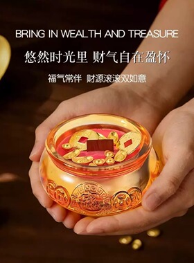 泰山启愿紫色聚宝盆香薰蜡烛国风