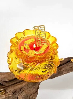 寓意好紫色聚宝盆香薰蜡烛国风礼