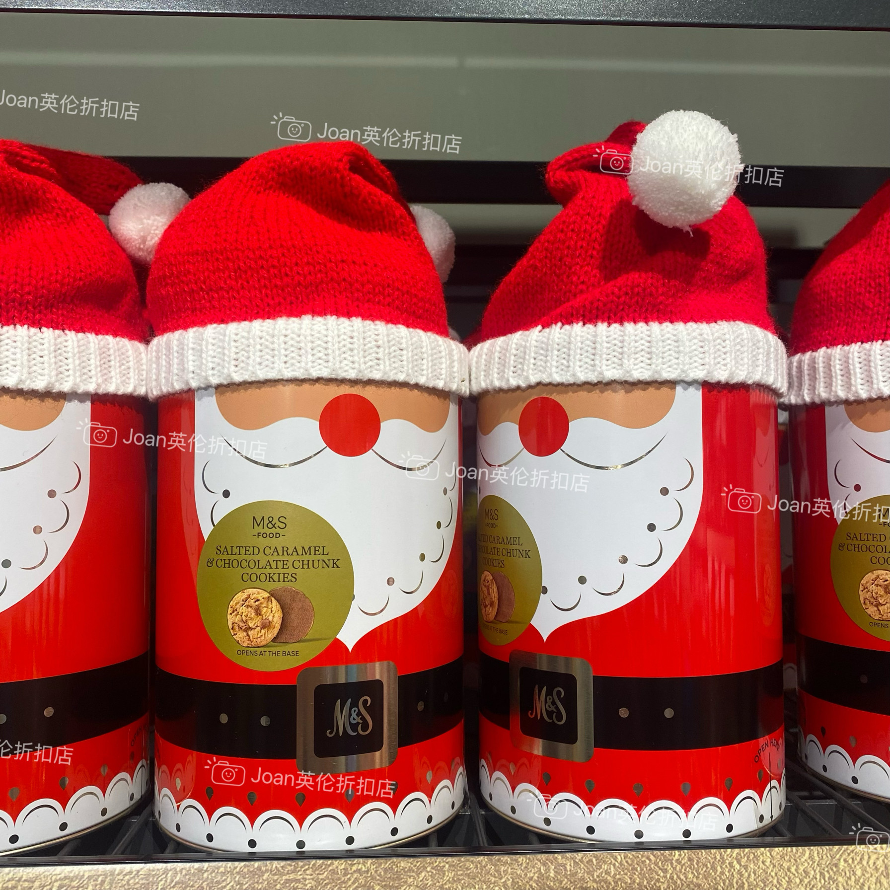 英国MS玛莎圣诞限定Santa cookies什锦曲奇饼干盒