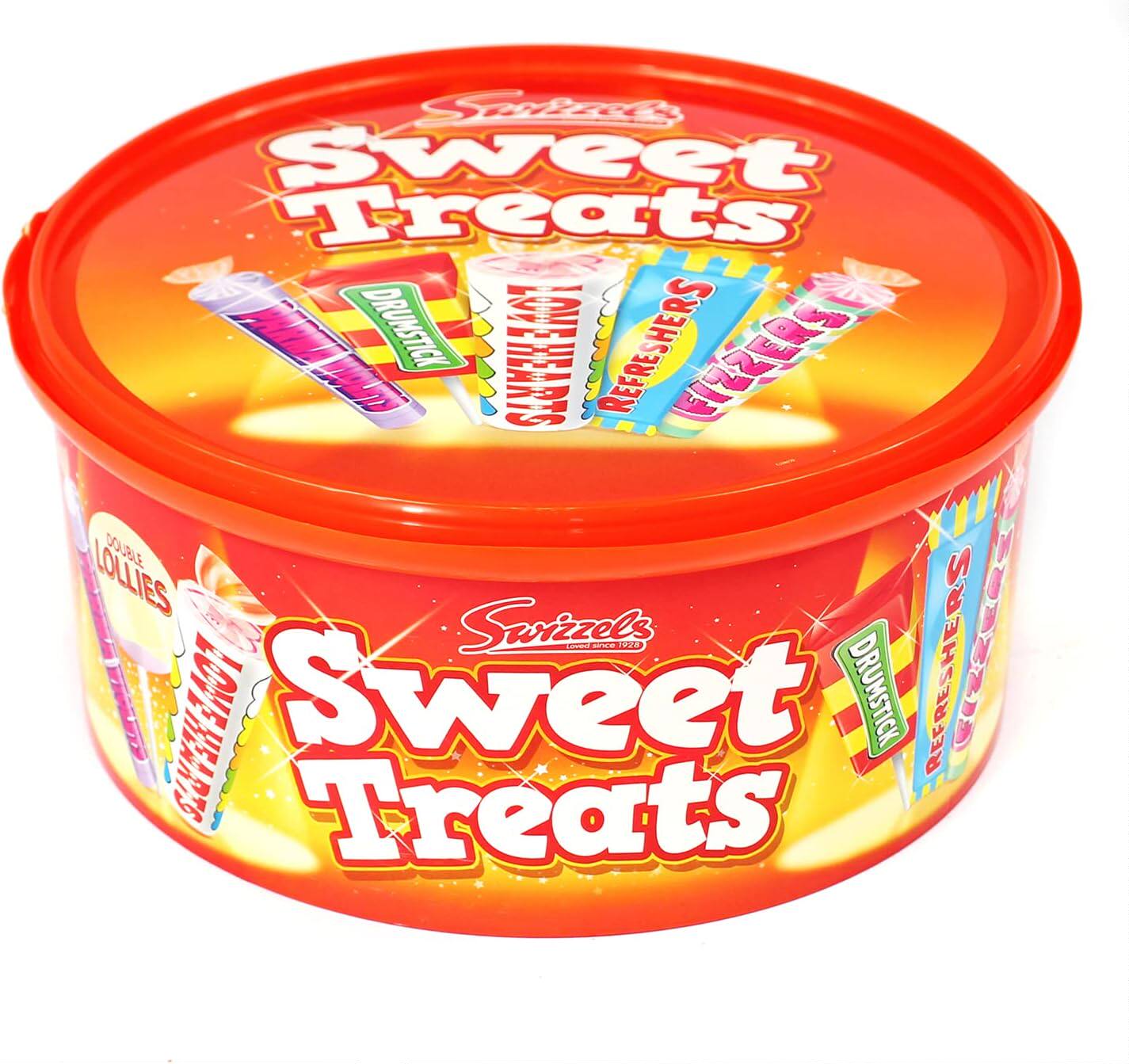 现货英国swizzels sweet treats tub糖果盒棒棒糖什锦糖儿童零食