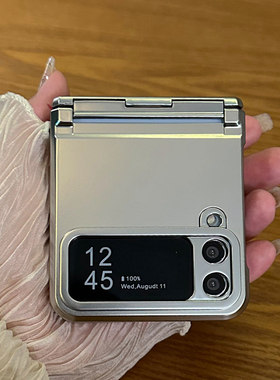 小众高级银冷淡风哑光一体铰链适用于zflip4壳5新款折叠屏W23Flip韩国网红翻盖超薄zflip3防摔保护套