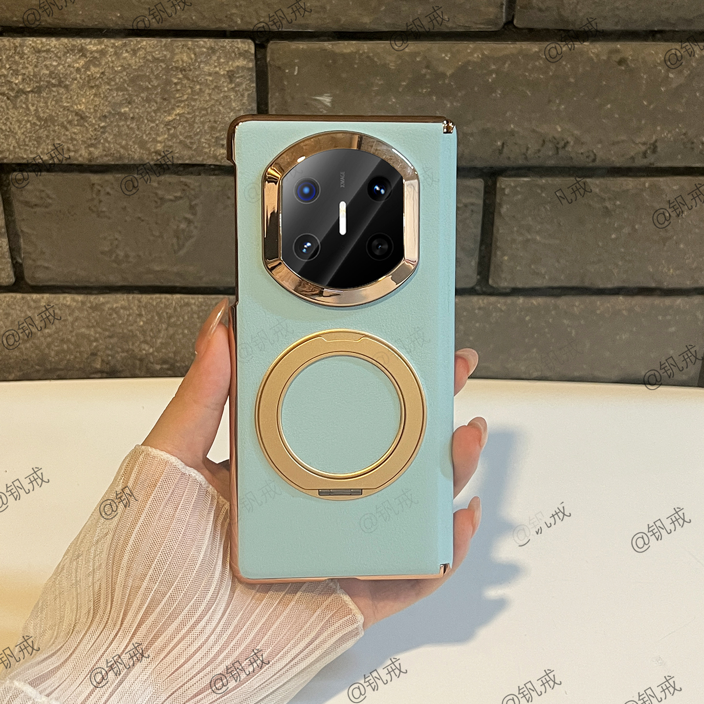 MAJIA 适用华为matex7手机壳全包超薄皮质matex6典藏版双中轴保护壳x5新款折叠屏旋转支架后壳huawei简约男女