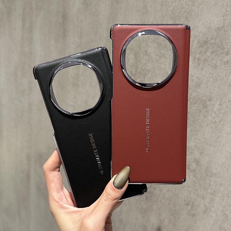 适用华为matex6折叠屏手机壳新款简约高级感纯色商务x6皮质中轴保