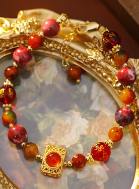 XKDDCT2025复古本命年红玛瑙水晶