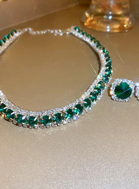 XKDDCT欧美水滴镶钻椭圆几何项链