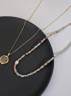 XKDDCT复古金币毛衣链合金古风颈