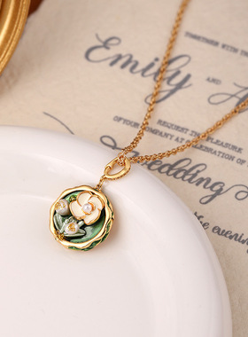 XKDDCT新款法式油画风山茶花朵复