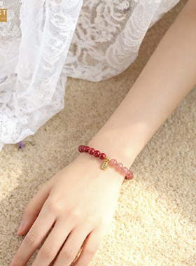 XKDDCT新款原矿朱砂手链高含量