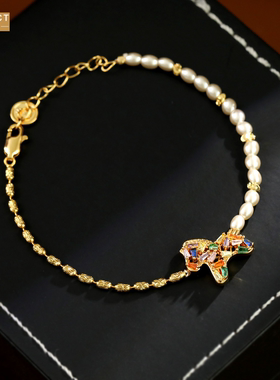 XKDDCT新款七彩锆石手链复古时