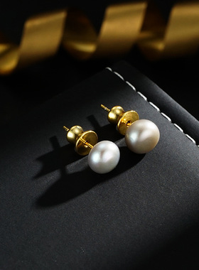 XKDDCT简约干练淡紫色天然淡水珍珠耳钉轻奢气质高级感耳环耳饰2