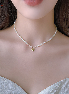 XKDDCT新款珍珠法式项链女夏高级