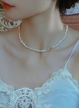 XKDDCT3mm天然珍珠巴洛克项链女