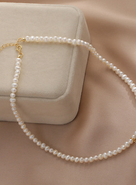 XKDDCT天然淡水迷你金珠坠子锁骨