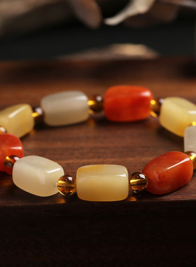 XKDDCT天然新疆金丝玉四方长骨头