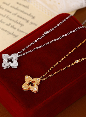 XKDDCT真金电镀项链小众配饰女锁