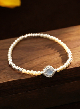 XKDDCT海蓝宝极细施家正圆珍珠手