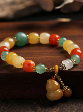 XKDDCT天然新疆金丝玉手链民族风