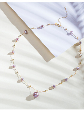 XKDDCT天然淡水珍珠项链满天星爱