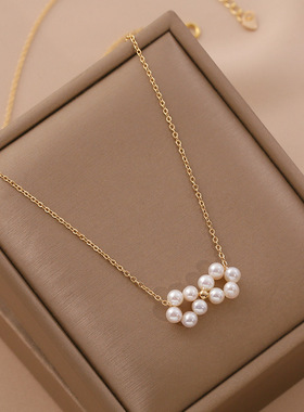 XKDDCT天然淡水项链包金锁骨链纯