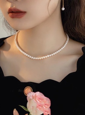 XKDDCT6mm强光天然珍珠项链女经