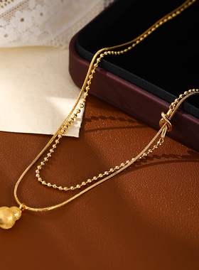 XKDDCT新款真金电镀葫芦个性项链