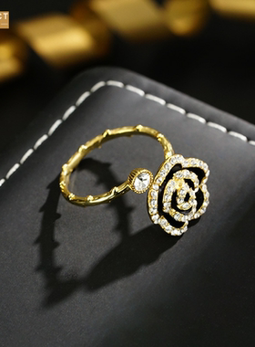 XKDDCT2026黑玫瑰花满镶复古小众