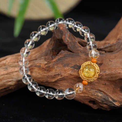 XKDDCT新款天然白水晶巴西手串