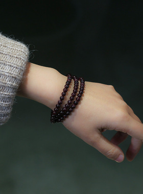 XKDDCT天然石榴石手链女玫红石榴