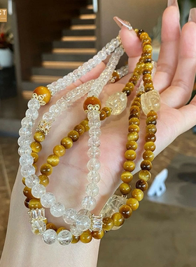 XKDDCT新中式虎花牌双圈手串虎眼