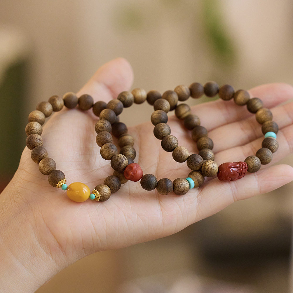 XKDDCT海南天然奇楠手链南红貔貅菩萨棋串珠手串佛珠V9VXH全新男