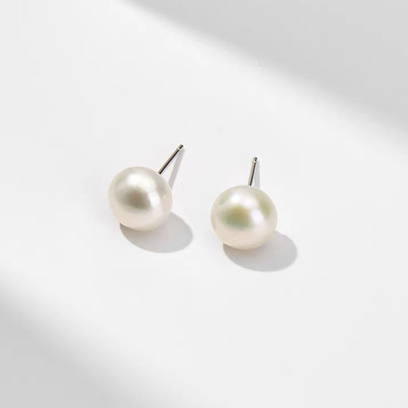 XKDDCTs925银耳钉天然淡水10mm馒