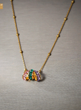 XKDDCT新款爆款彩色圈圈吊坠项链