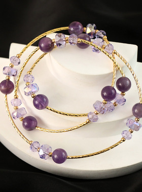 XKDDCT2025天然幽灵紫手链女生满