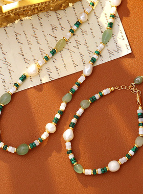 XKDDCT新中式天然石项链女百搭高