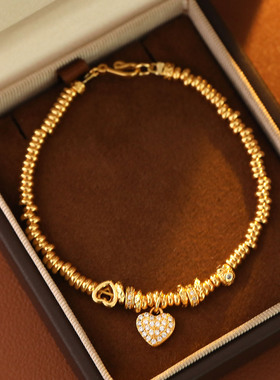 XKDDCT金店同款沙金算盘珠星星手