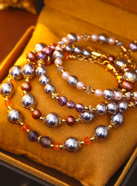 XKDDCT新款曼塔玫瑰珍珠手链女彩